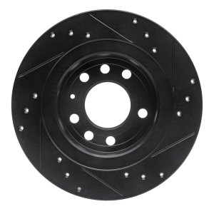 Pontiac Solstice Brake Rotor (1) - Rear Left - R1 Concepts - Drilled & Slotted - Black - `06-`10
